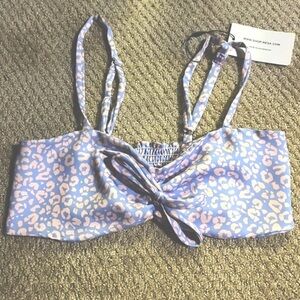 Resa x Revolve Katie Tie Front Crop Top Pink/purple cheetah NWT